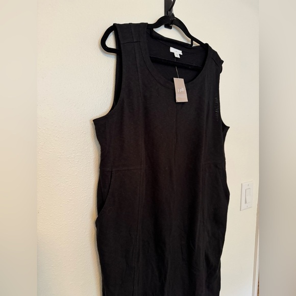 NEW J Jill Shift Tank Dress Pockets Black Size XL Petite Modal Cotton NWT - Picture 2 of 9